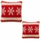 BESTPYSANKY; Set of 2 White Snowflakes on Red Christmas Throw Cushion Pillow Covers; Category:Christmas Pillows; Image:2